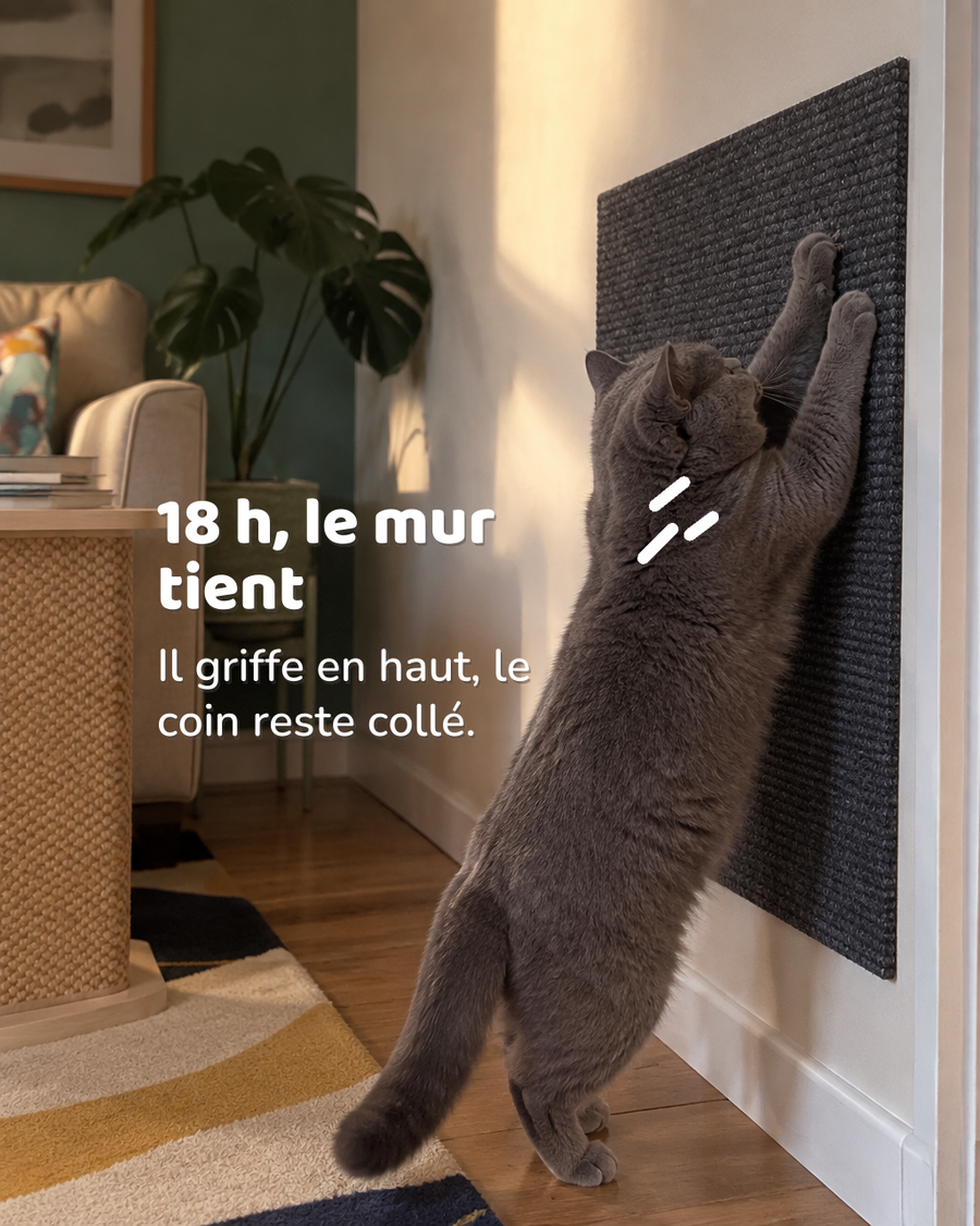 18 h, le mur tient — Griffoir mural chat