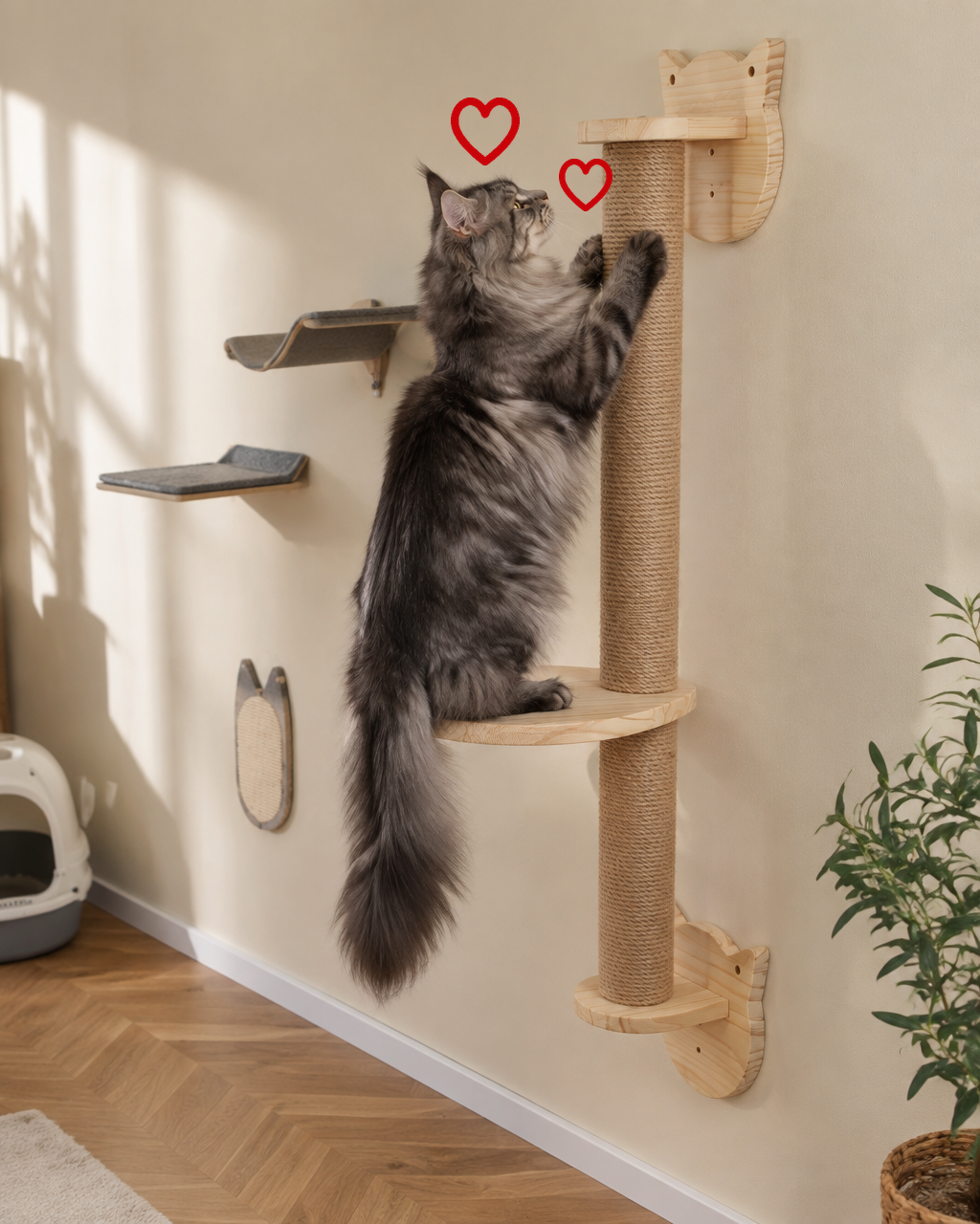 Arbre à chat mural maine coon