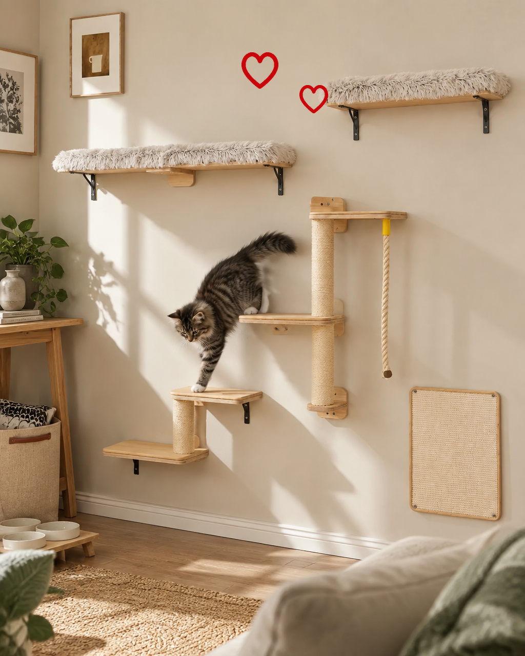 Arbre à chat bois mural