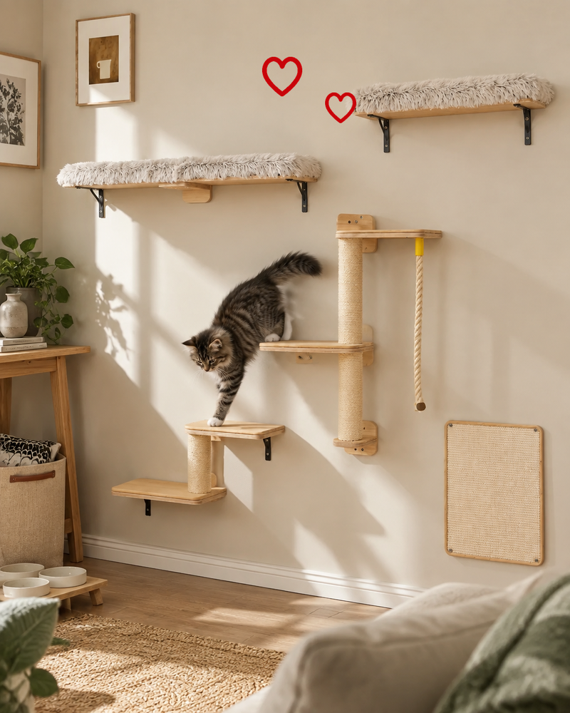 Arbre à chat bois mural