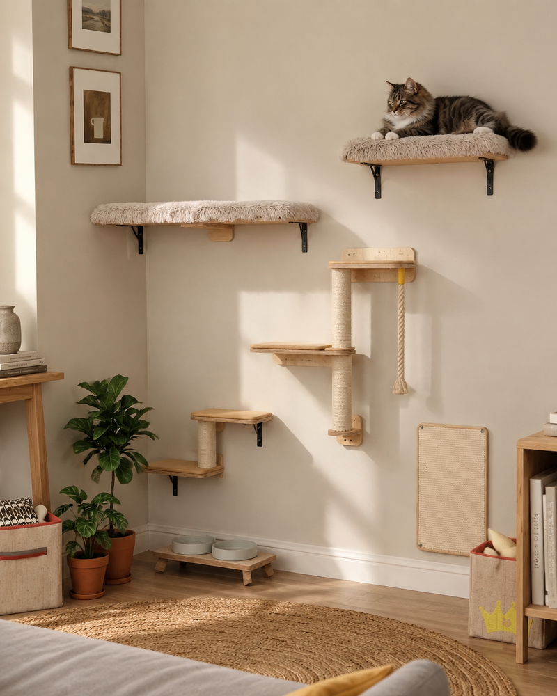 Les plateformes sont trop petites. · AMT0379BG — arbre à chat bois mural