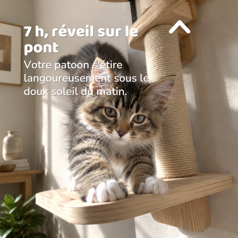 Arbre à chat bois mural