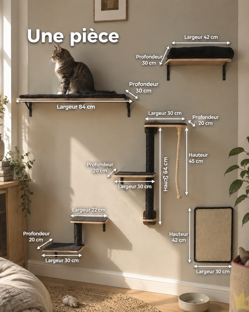 Variante · AMT0379BK / Germany — arbre à chat bois mural