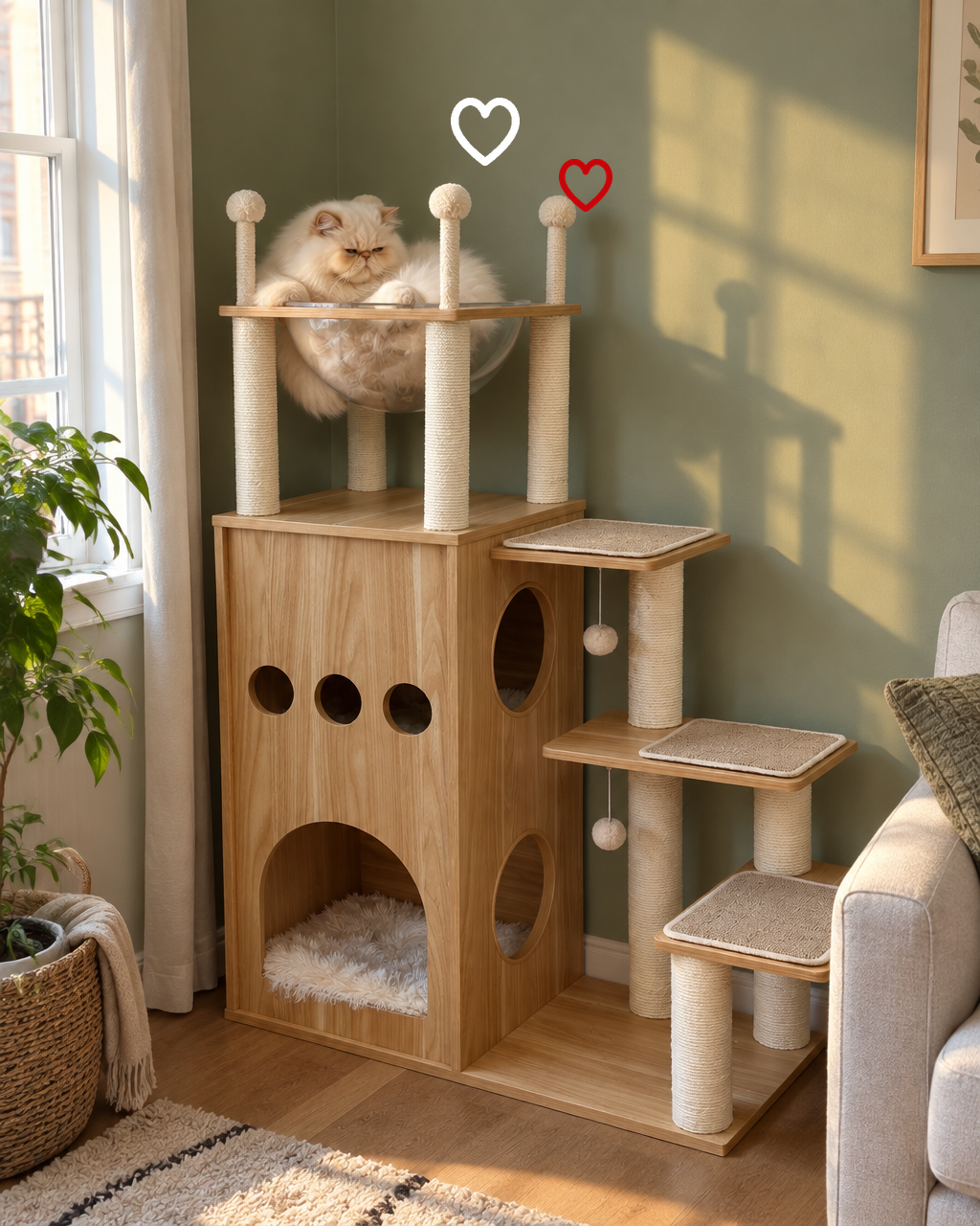 Arbre à chat xxl en bois