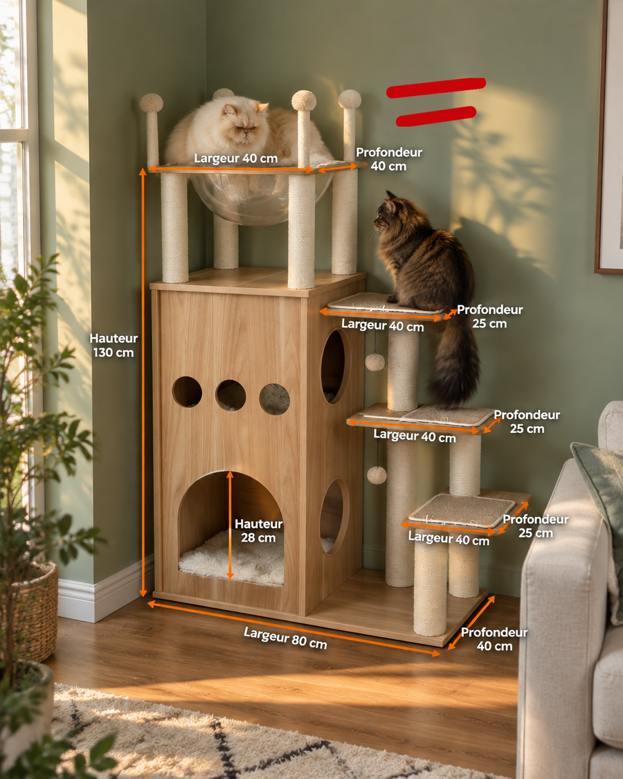 Arbre à chat xxl en bois