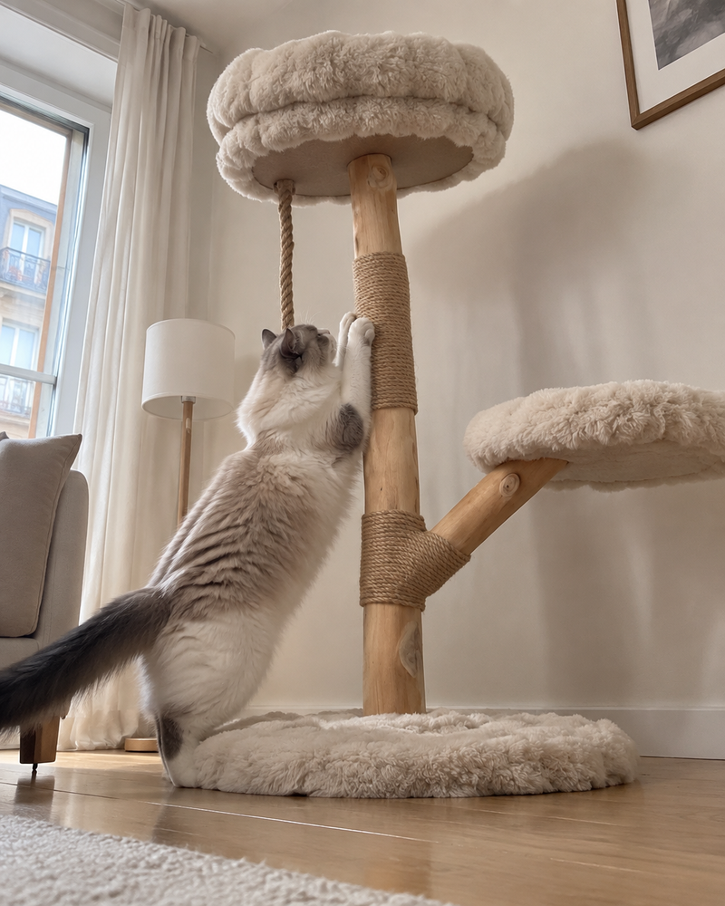 Le revêtement va perdre partout. · brown — arbre a chat branche