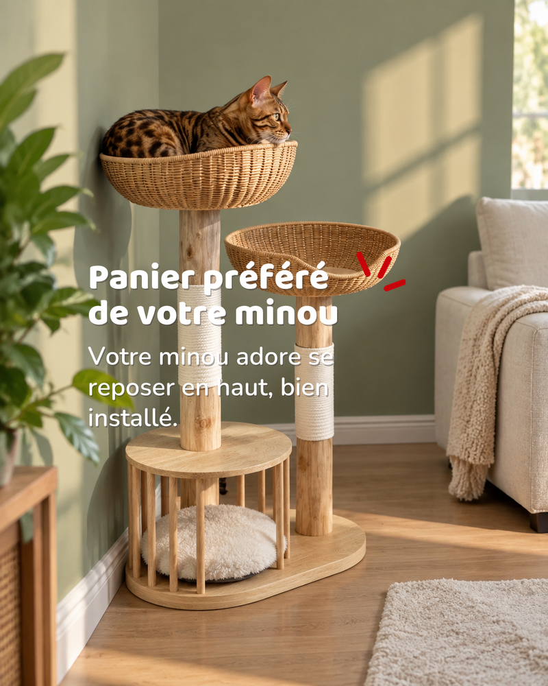 Arbre à chat en bois design
