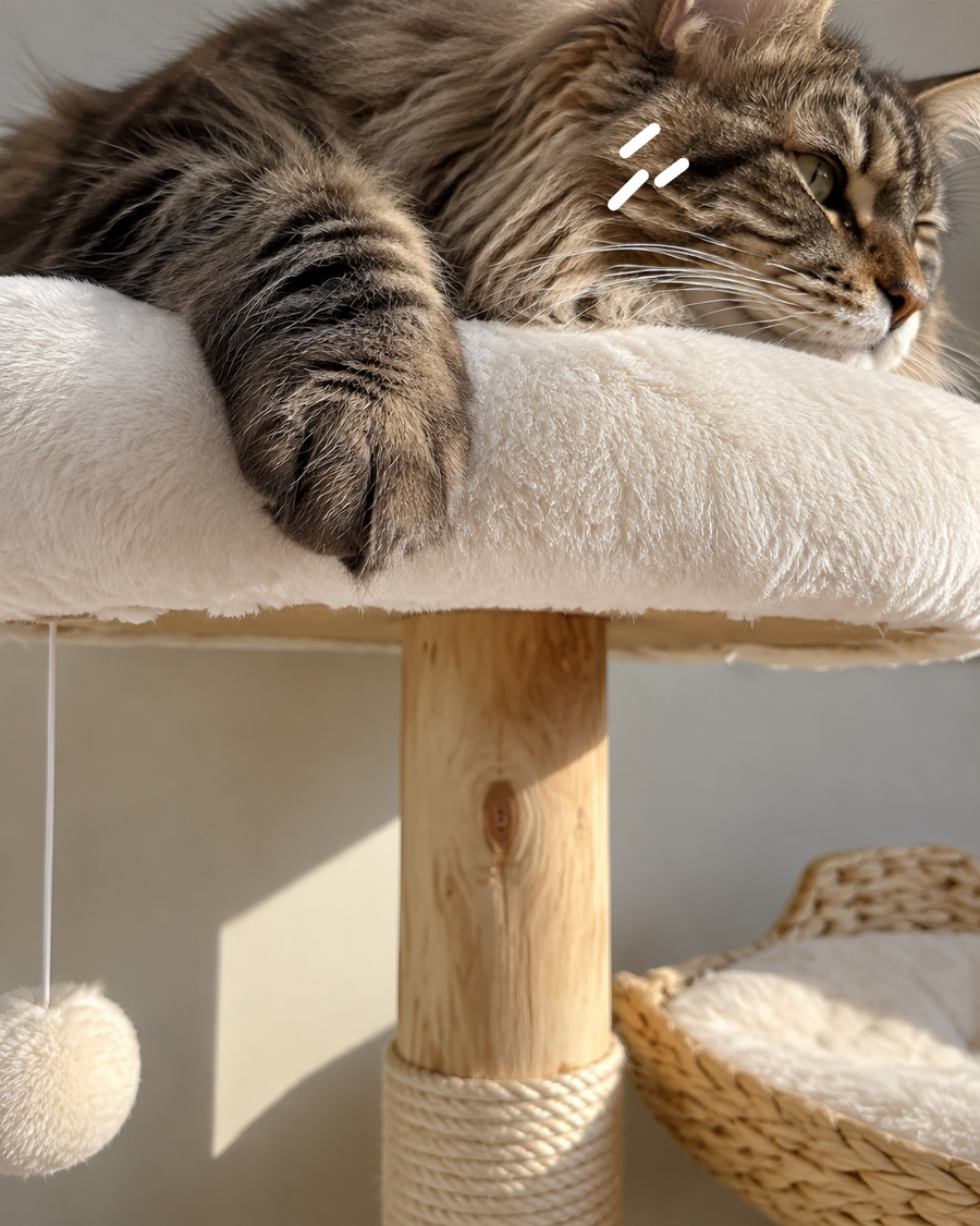 Il va s'effondrer sous le poids du chat. · United States — arbre à chat en bois naturel