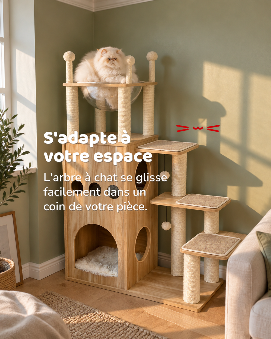 Arbre à chat xxl en bois