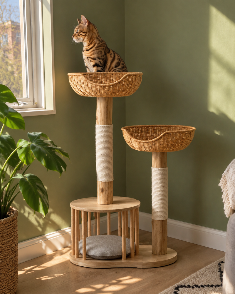 Photo · 1 — arbre à chat en bois design