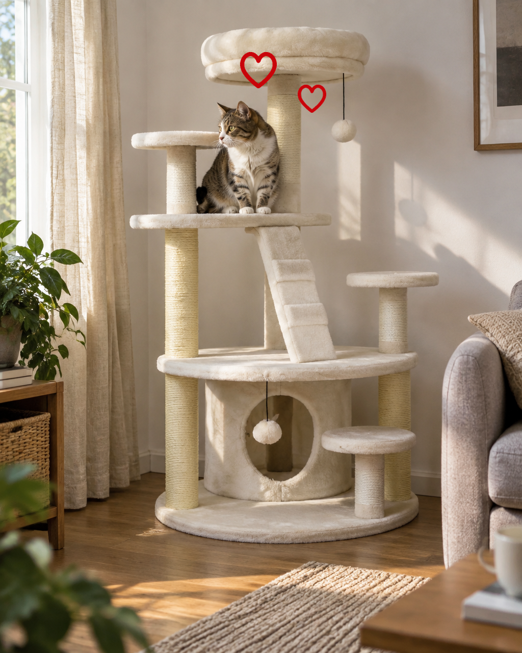 Arbre a chat beige