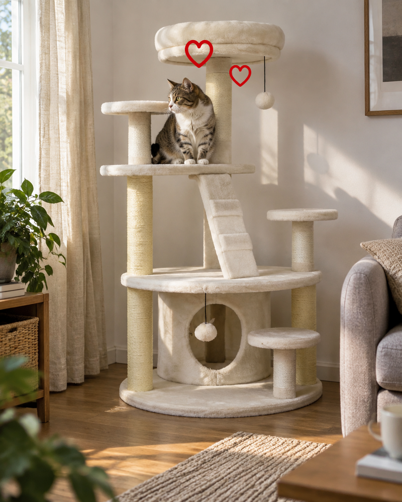 Arbre a chat beige
