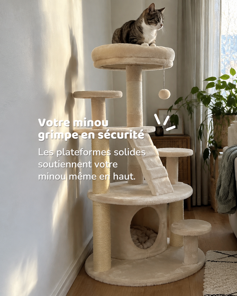 Arbre a chat beige