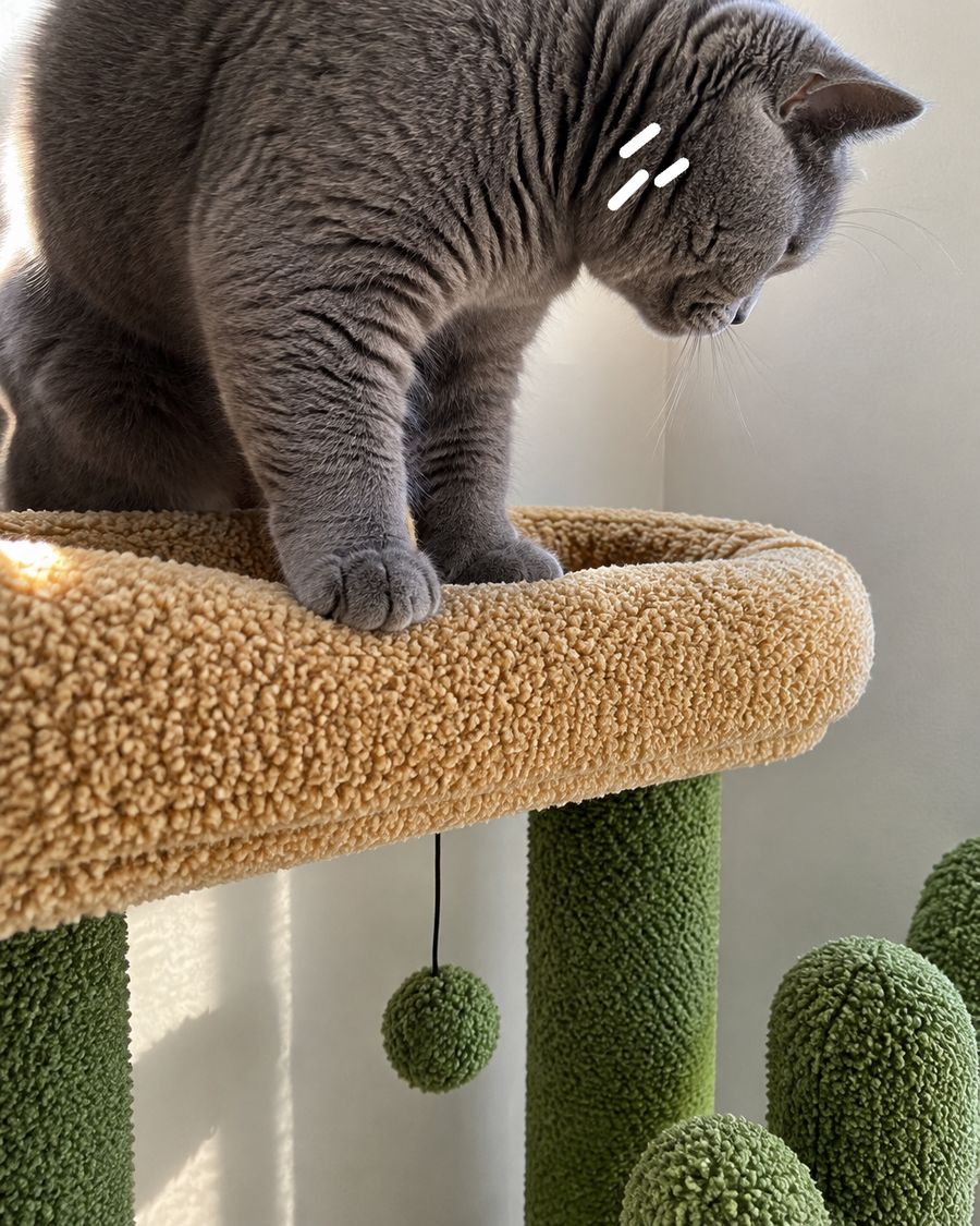 Il va s'effondrer sous le poids du chat. · AMT0233BN — arbre a chat cactus