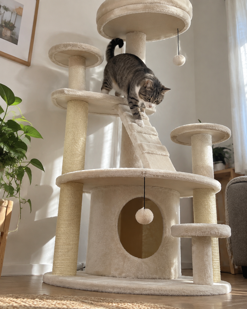 La matière · army green — arbre a chat beige