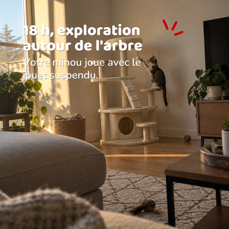 Arbre a chat beige