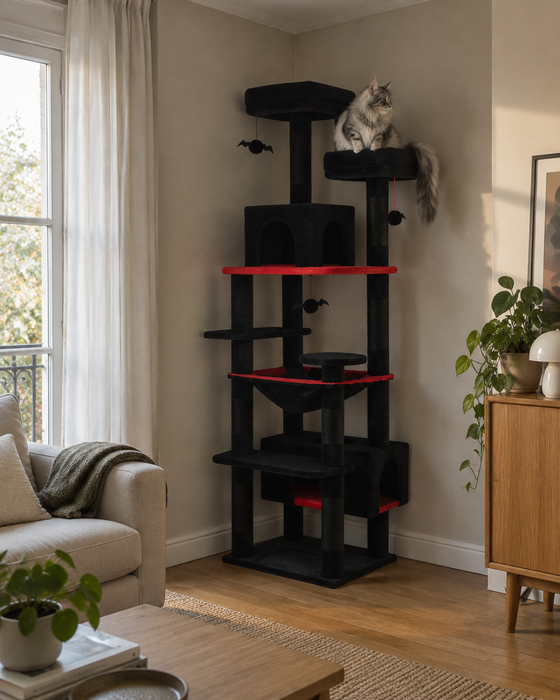c'est trop large · Black180cm — arbre a chat d'angle xxl