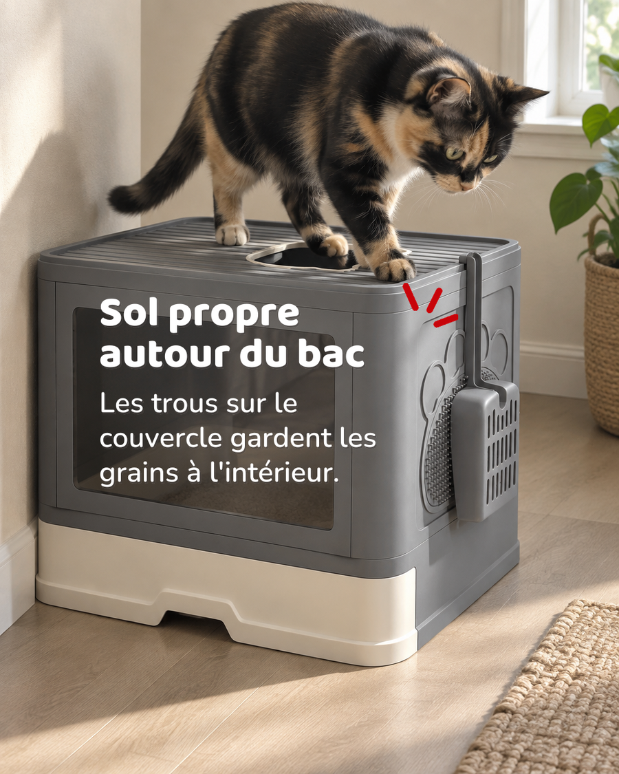 Bac à litière d'angle
