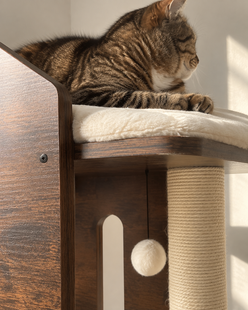 Il va s'effondrer sous le poids du chat. · army green — Arbre a chat de luxe bois
