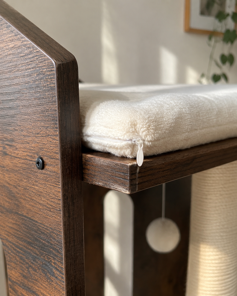 Il est trop haut pour mon plafond, ou trop large pour le coin. · army green — Arbre a chat de luxe bois