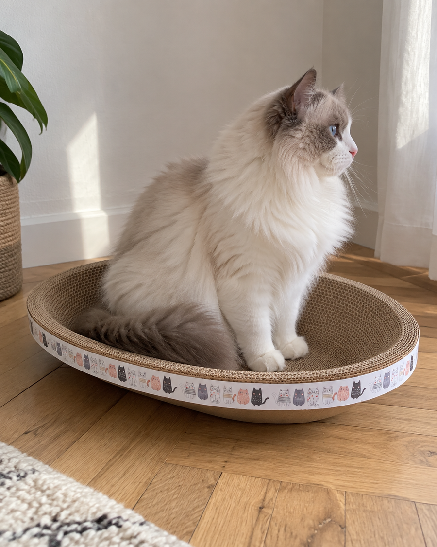 Variante · 47x32cm / L — Griffoir chat carton rond