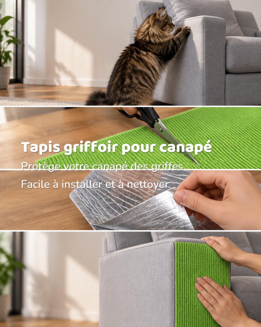 Tapis griffoir chat canapé