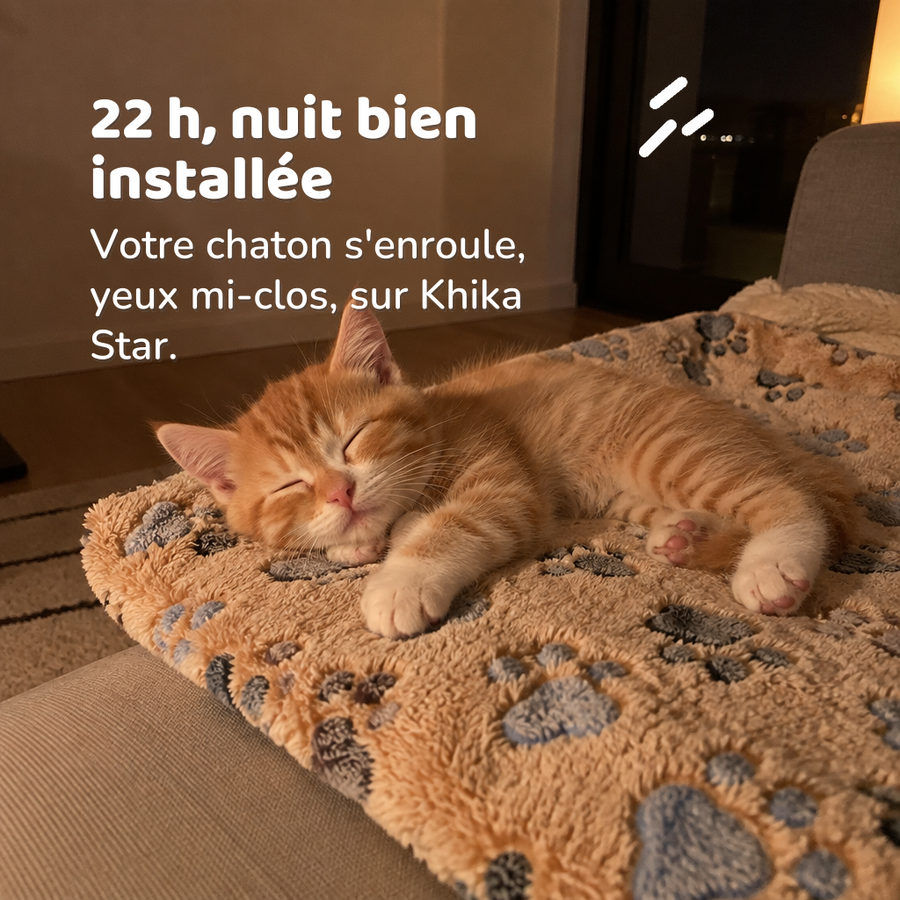 22 h, nuit bien installée — couverture chat