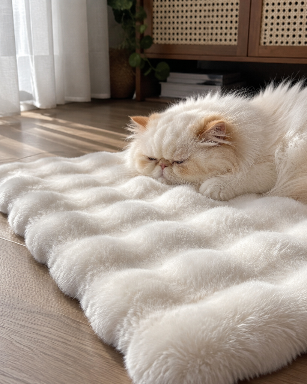 La matière. · White — coussin chauffant chat