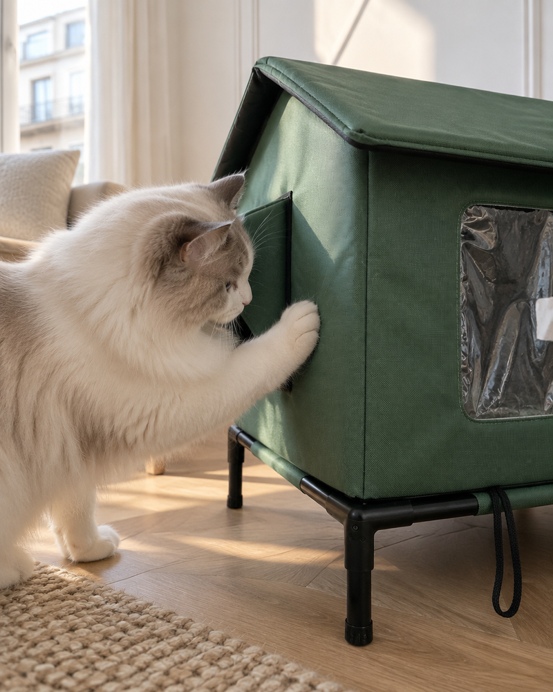 Le revêtement va perdre partout. · green — abri pour chat extérieur hiver