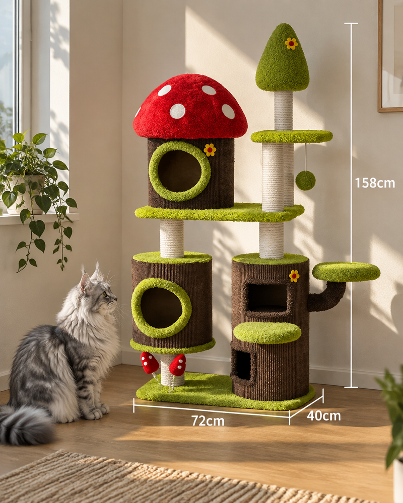 Variante · 158X72X40cm — Arbre à chat champignon