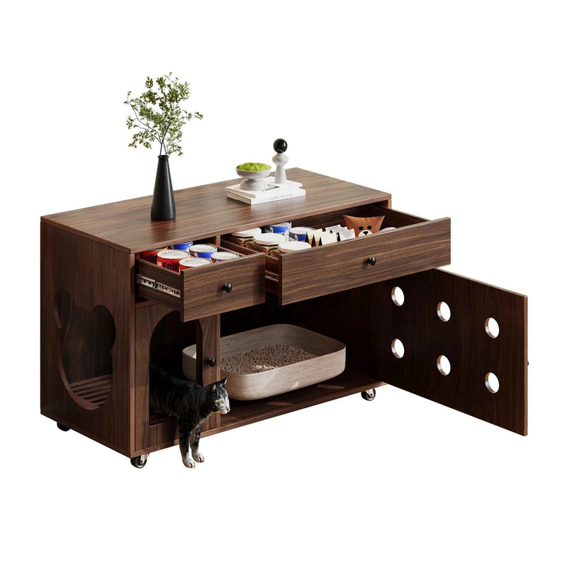 Meuble litiere chat design