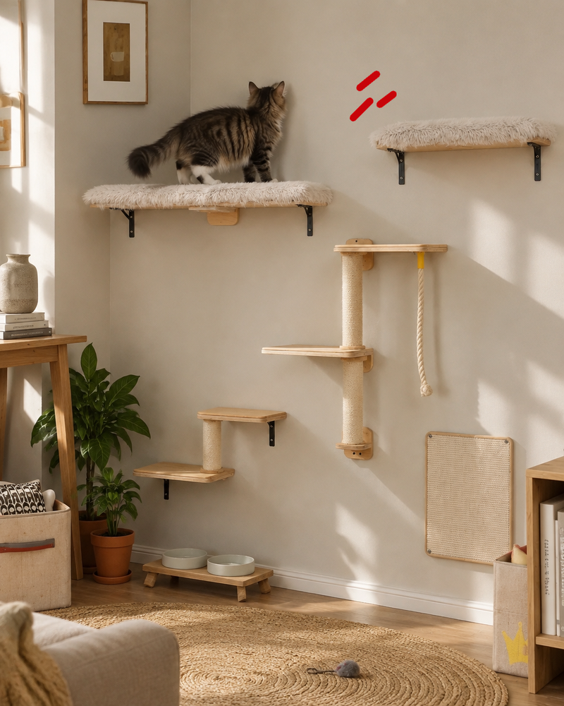Arbre à chat bois mural