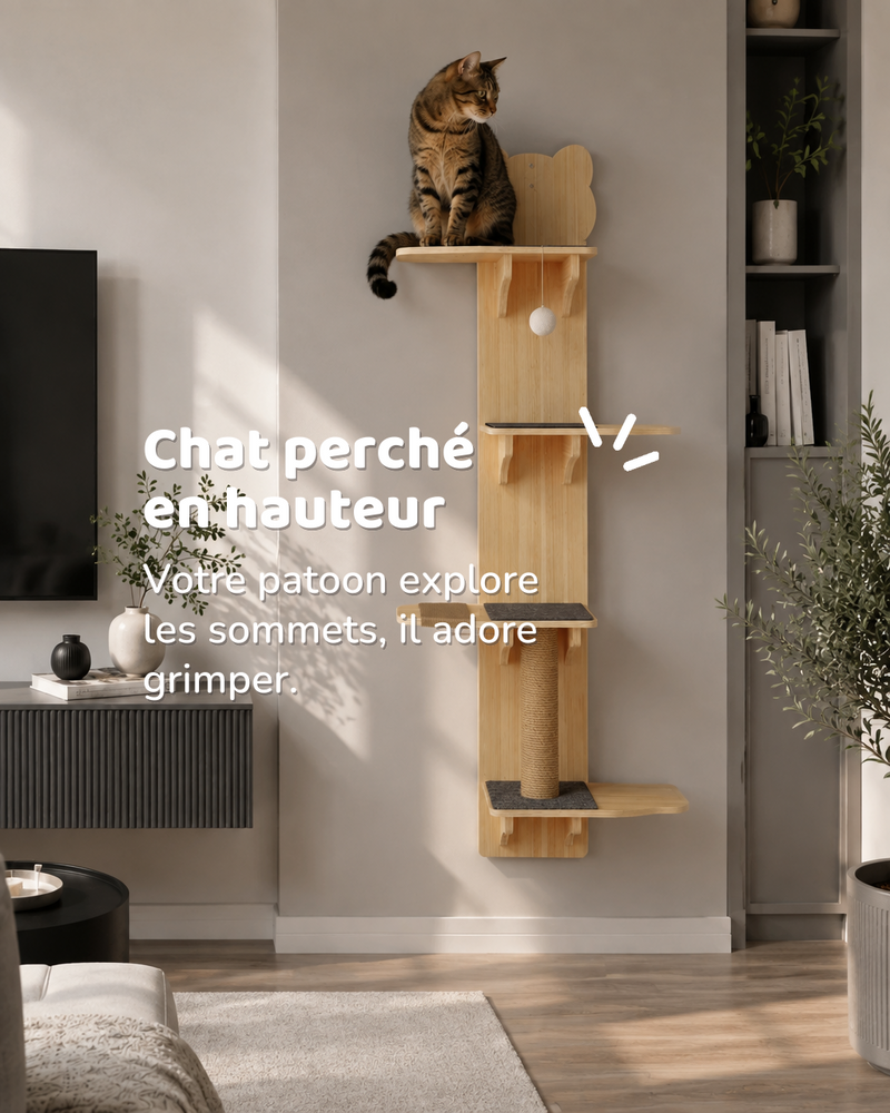 Arbre à chat mural design