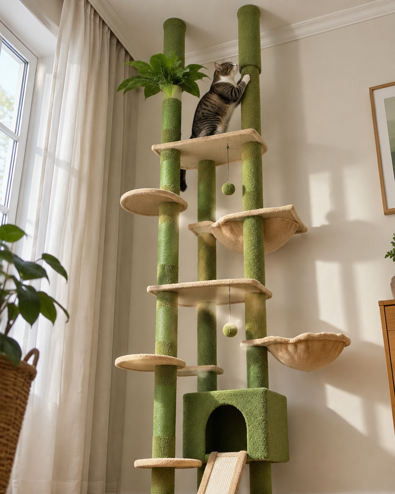 Le revêtement va perdre partout. · AMT0249GN — arbre a chat haut