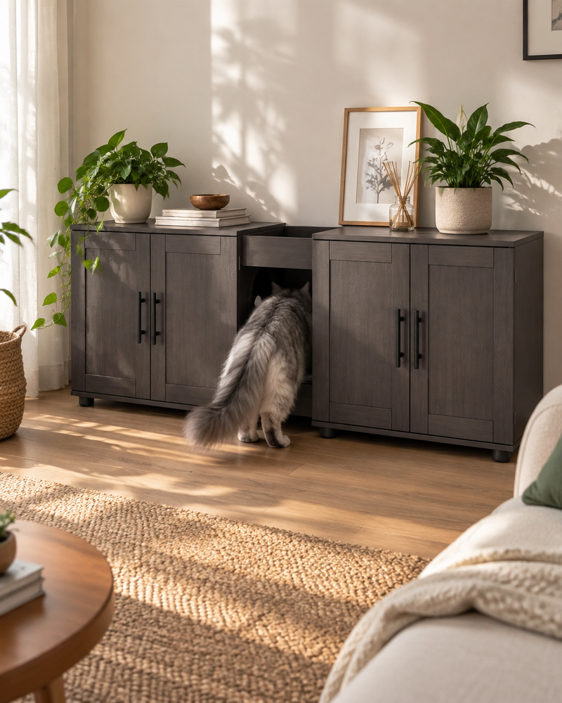 Photo principale — Meuble litière chat xxl