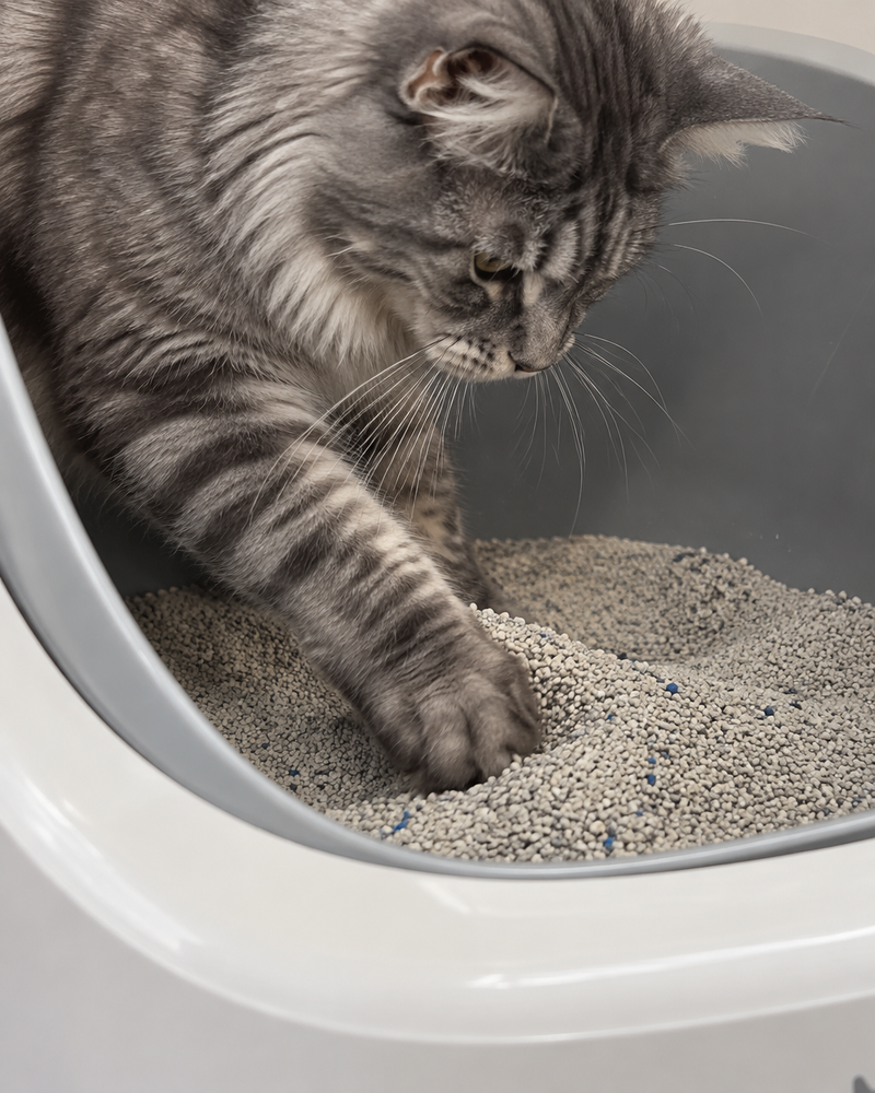 L'odeur va rester. · WHITE — Maison de toilette pour chat xxl