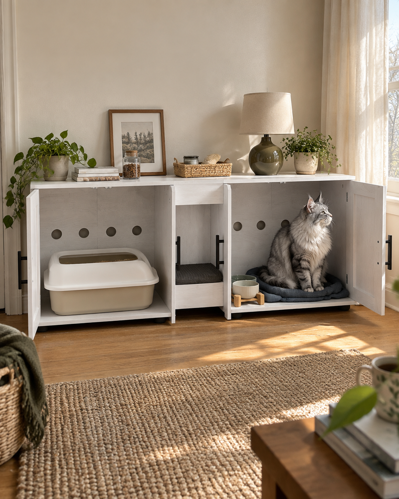 Photo · 2 — Meuble litière chat xxl
