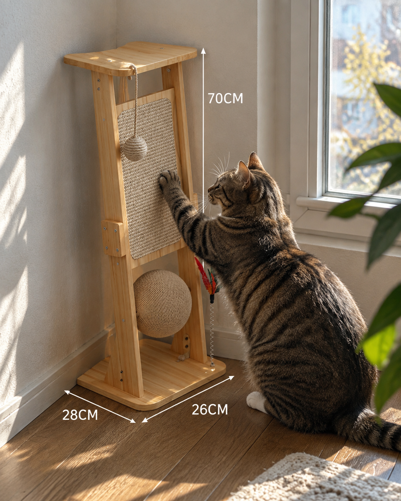 Variante · 26cmx28cmx70cm — Griffoir d'angle en sisal