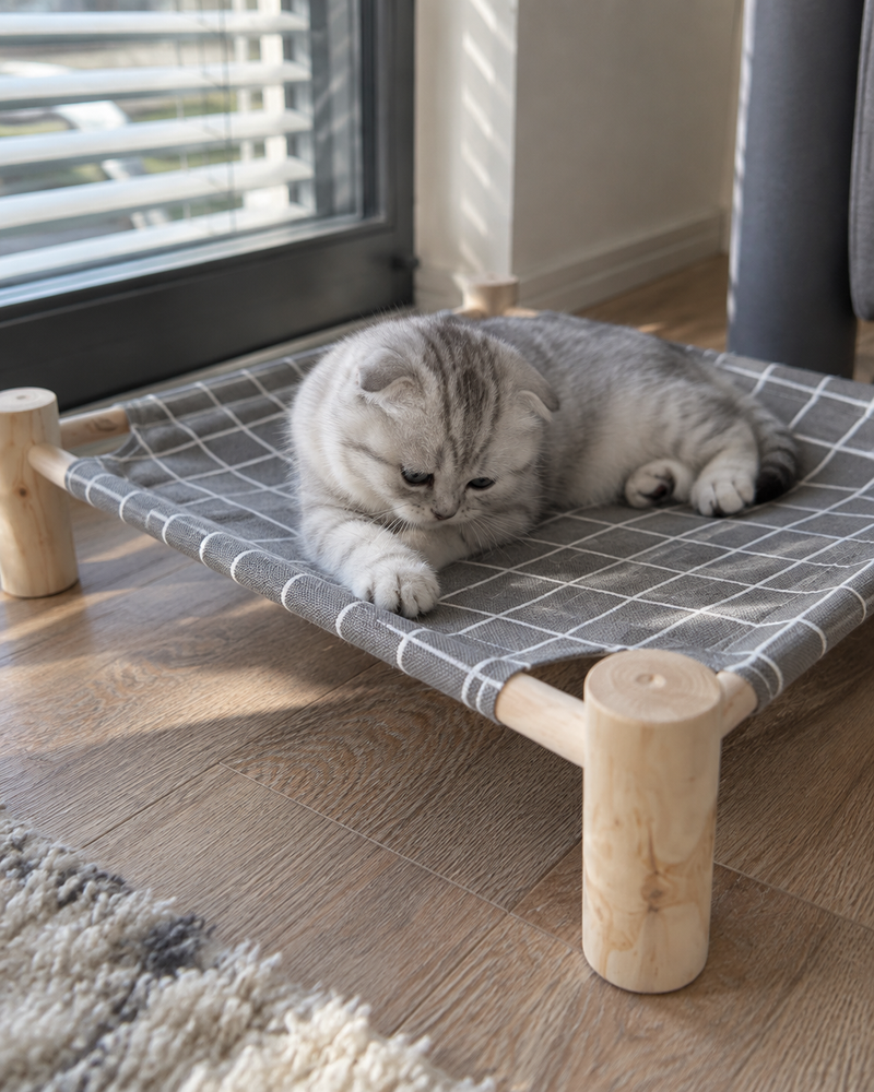 La matière. · CW005-1 — lit pour chat sur pied