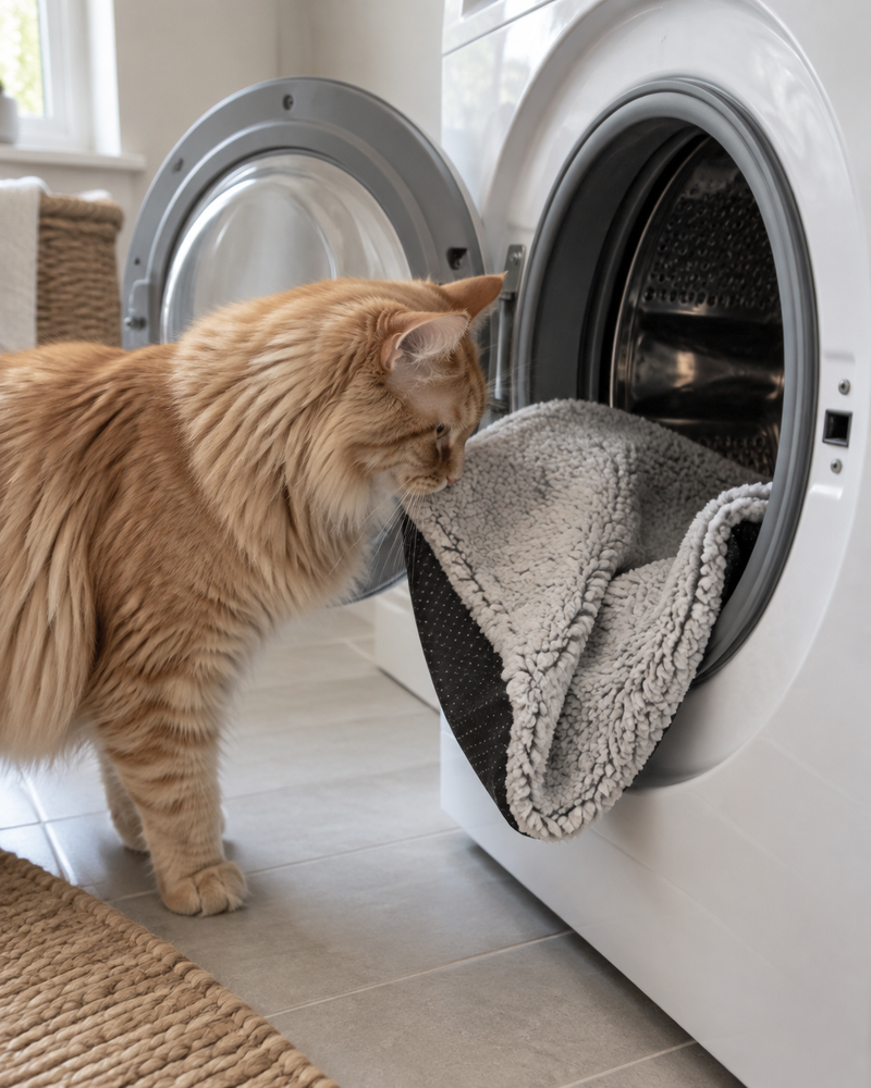 L'entretien. · GRAY — couverture chauffante chat